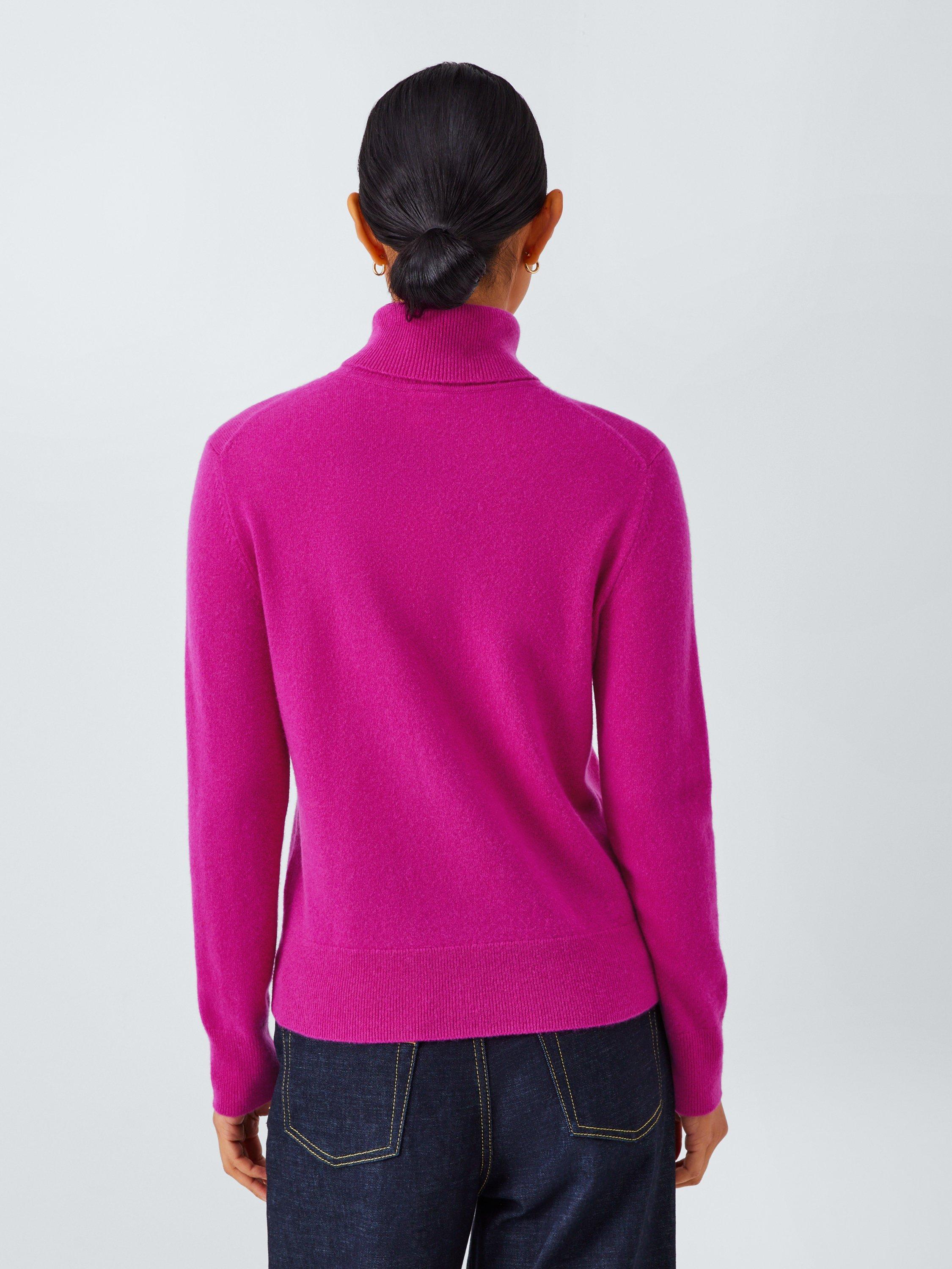 Product image 2 of 7, which shows John Lewis Roll Neck Cashmere Jumper, Pink, 8