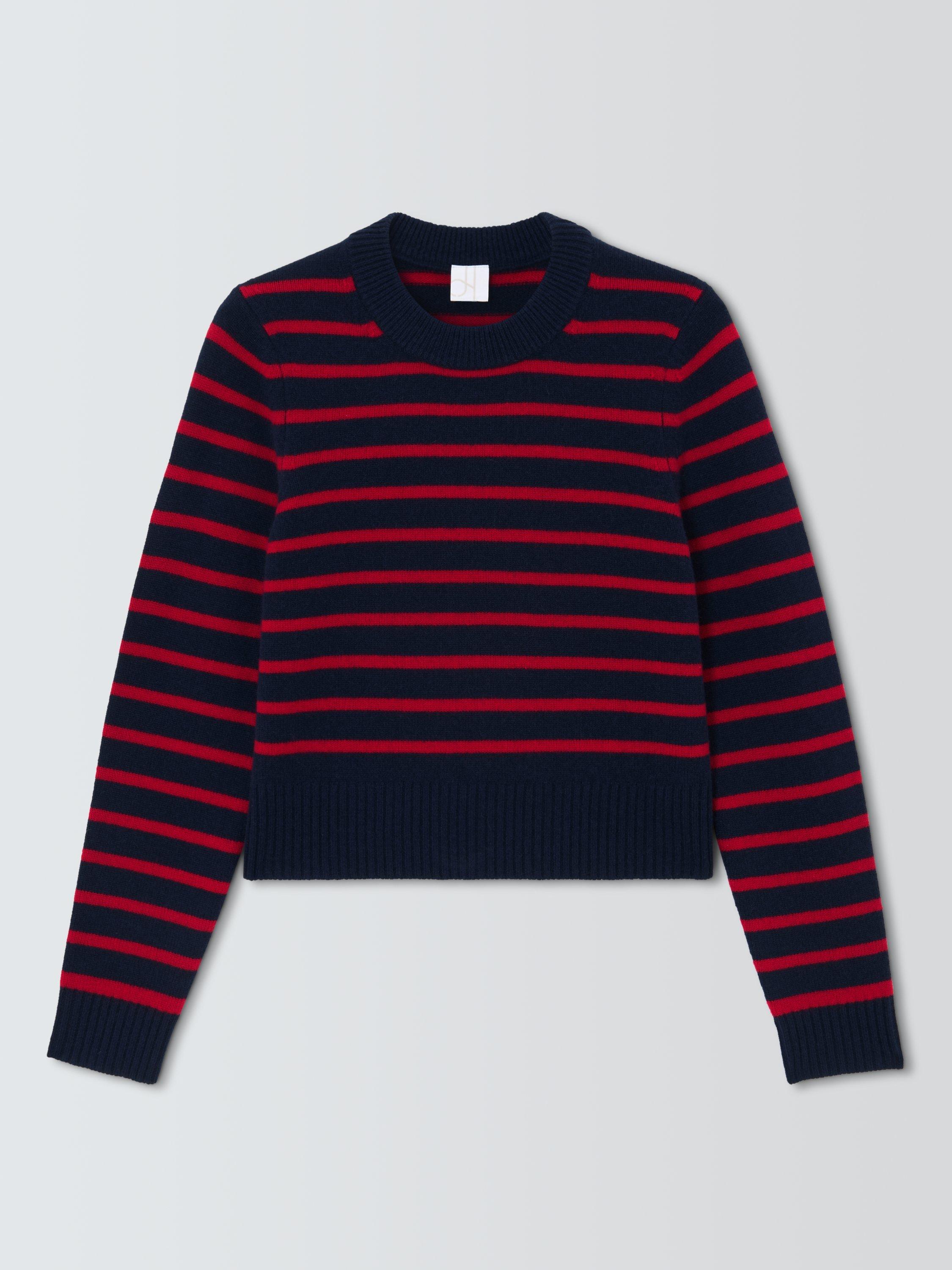 Product image 5 of 7, which shows John Lewis Striped Crew Cashmere Neck Sweatshirt, Multi, 16