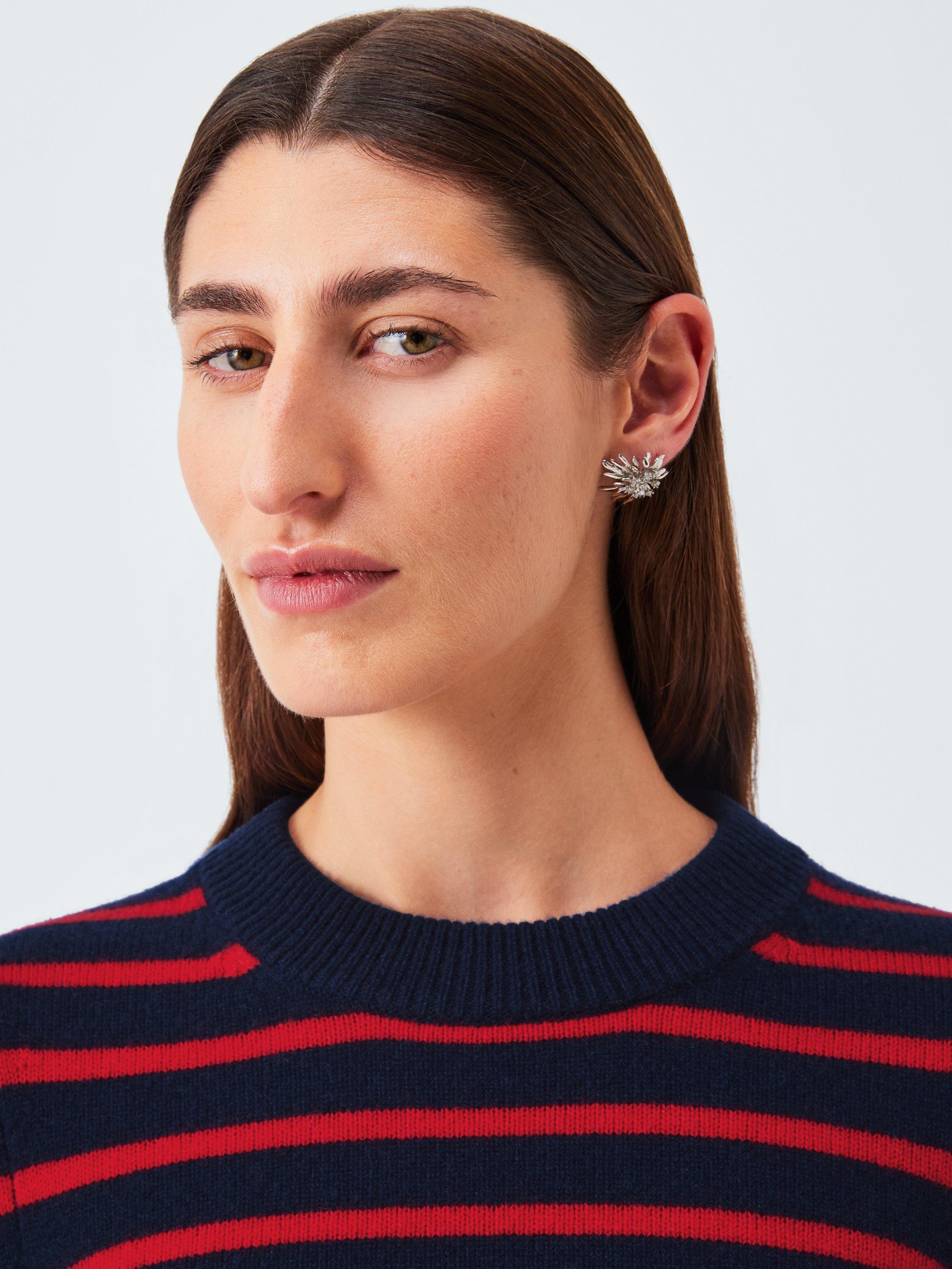 Product image 6 of 7, which shows John Lewis Striped Crew Cashmere Neck Sweatshirt, Multi, 16