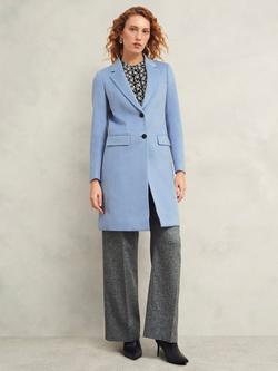 Hobbs Cavendish Pure Wool Coat, Pale Blue, Pale Blue
