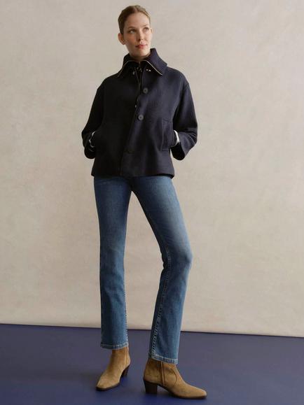 Hobbs Payton Wool Blend Coat, Navy - view 2, Navy