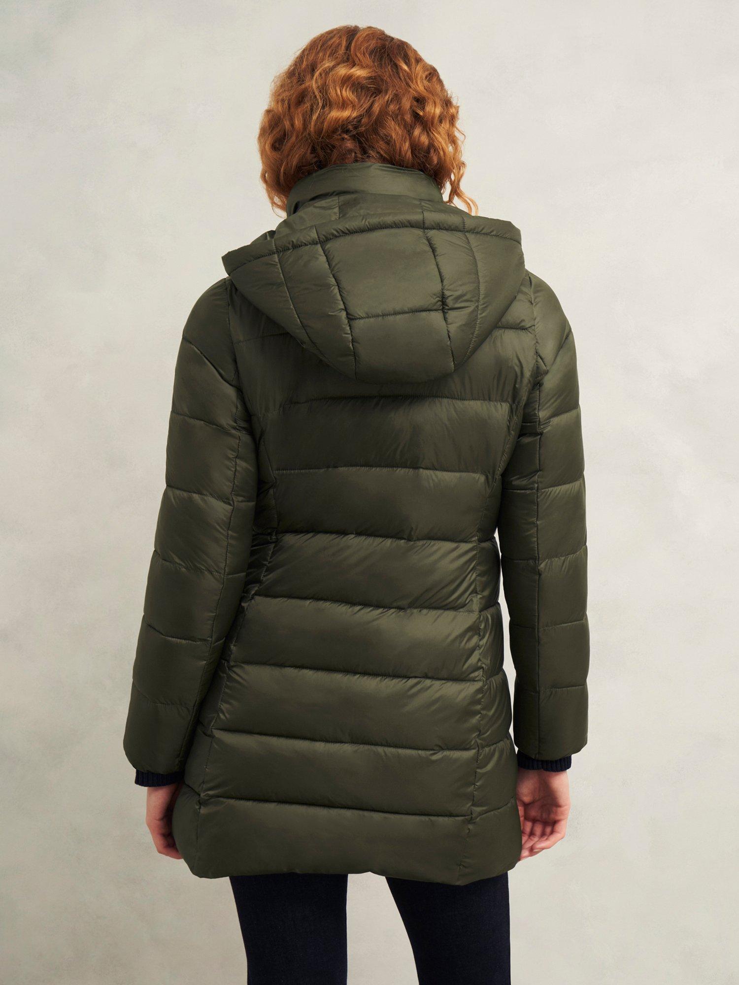 Product image 2 of 6, which shows Hobbs Petite Joelle Puffer Jacket, Dark Olive, 10