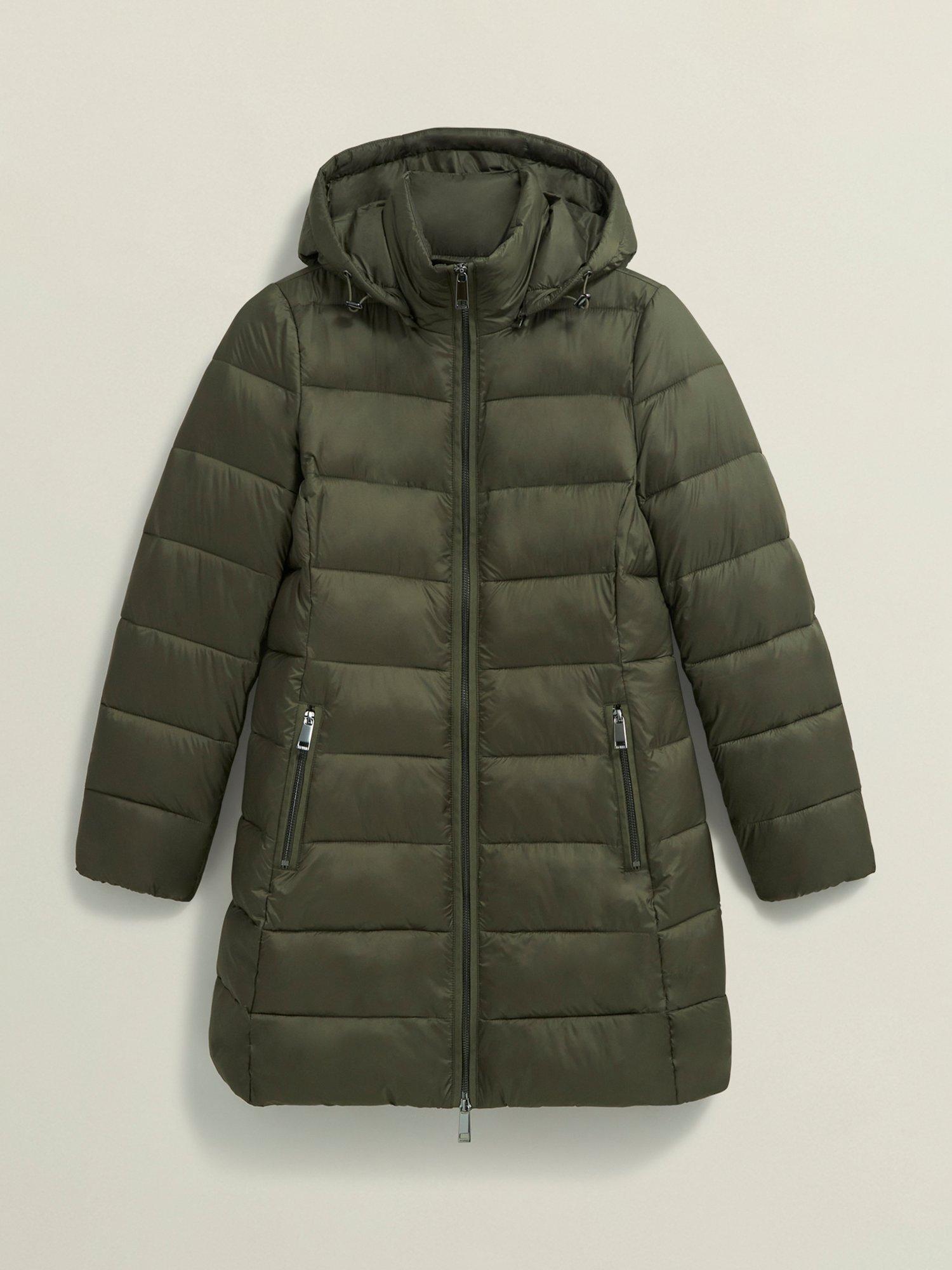 Product image 4 of 6, which shows Hobbs Petite Joelle Puffer Jacket, Dark Olive, 10