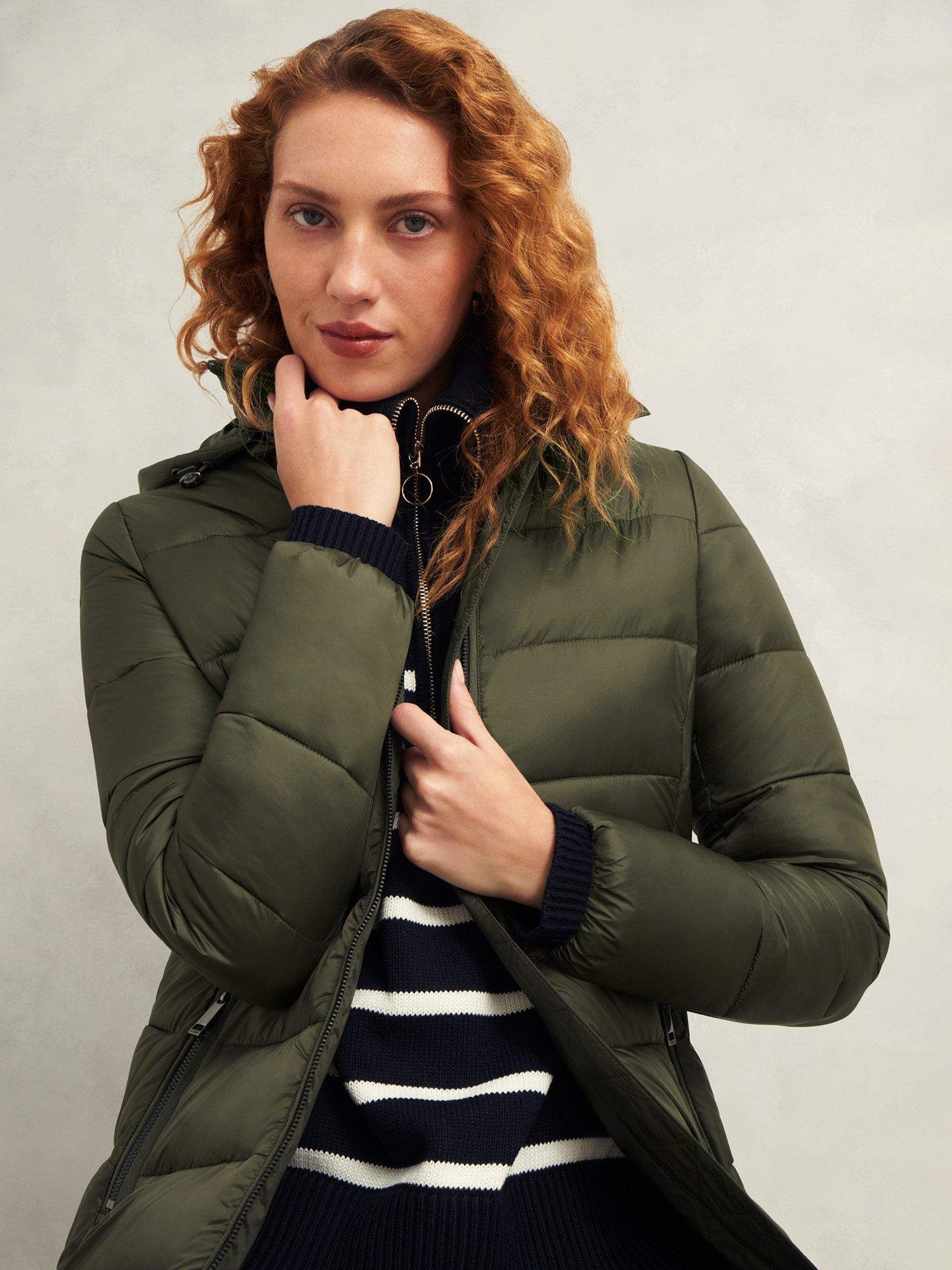 Product image 6 of 6, which shows Hobbs Petite Joelle Puffer Jacket, Dark Olive, 10