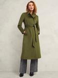 Hobbs Petite Livia Pure Wool Coat, Kelp Green