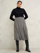 Hobbs Adley Ponte Skirt, Black