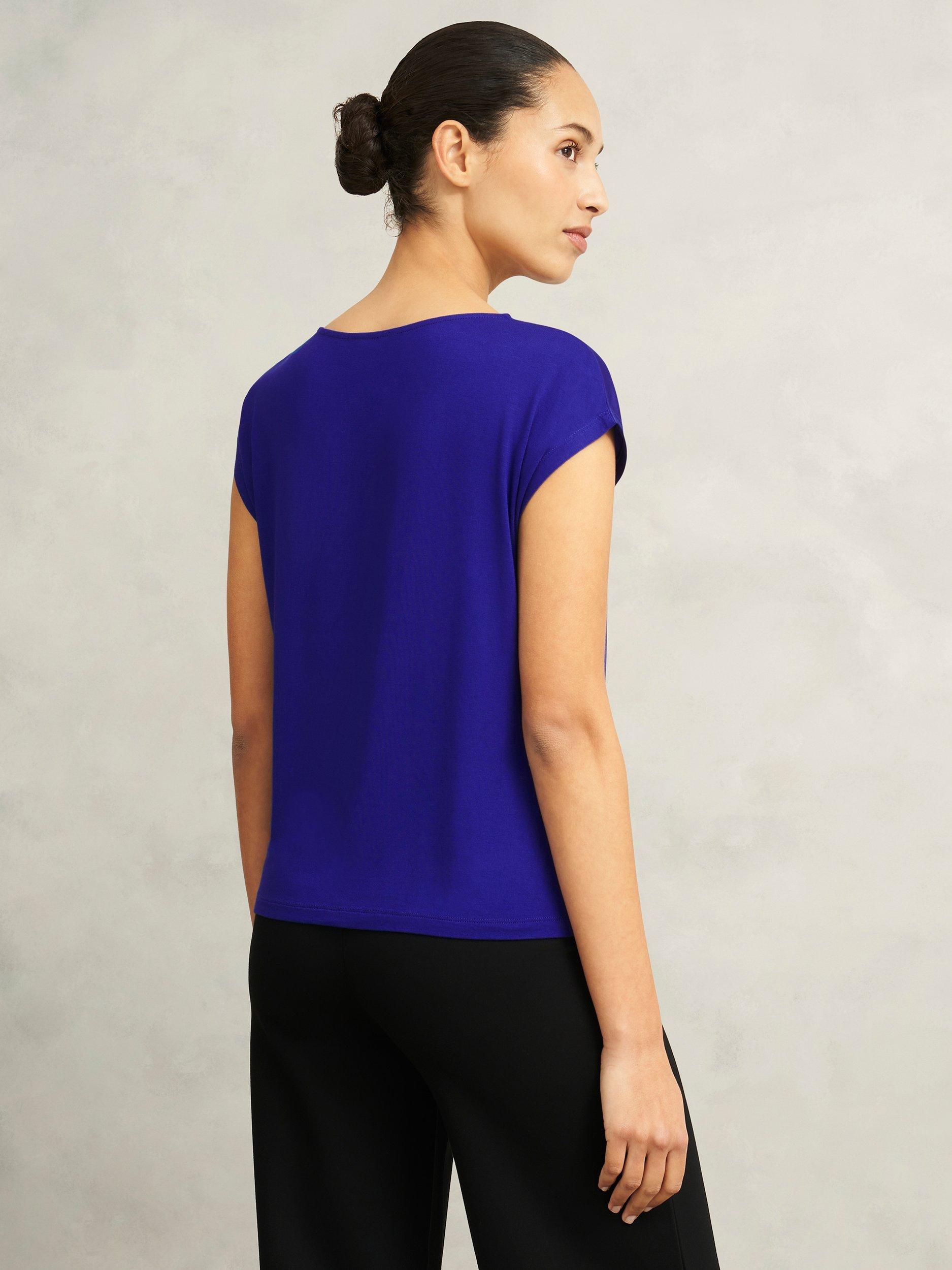 Product image 2 of 6, which shows Hobbs Nita Satin Front Top, Cobalt Blue, L
