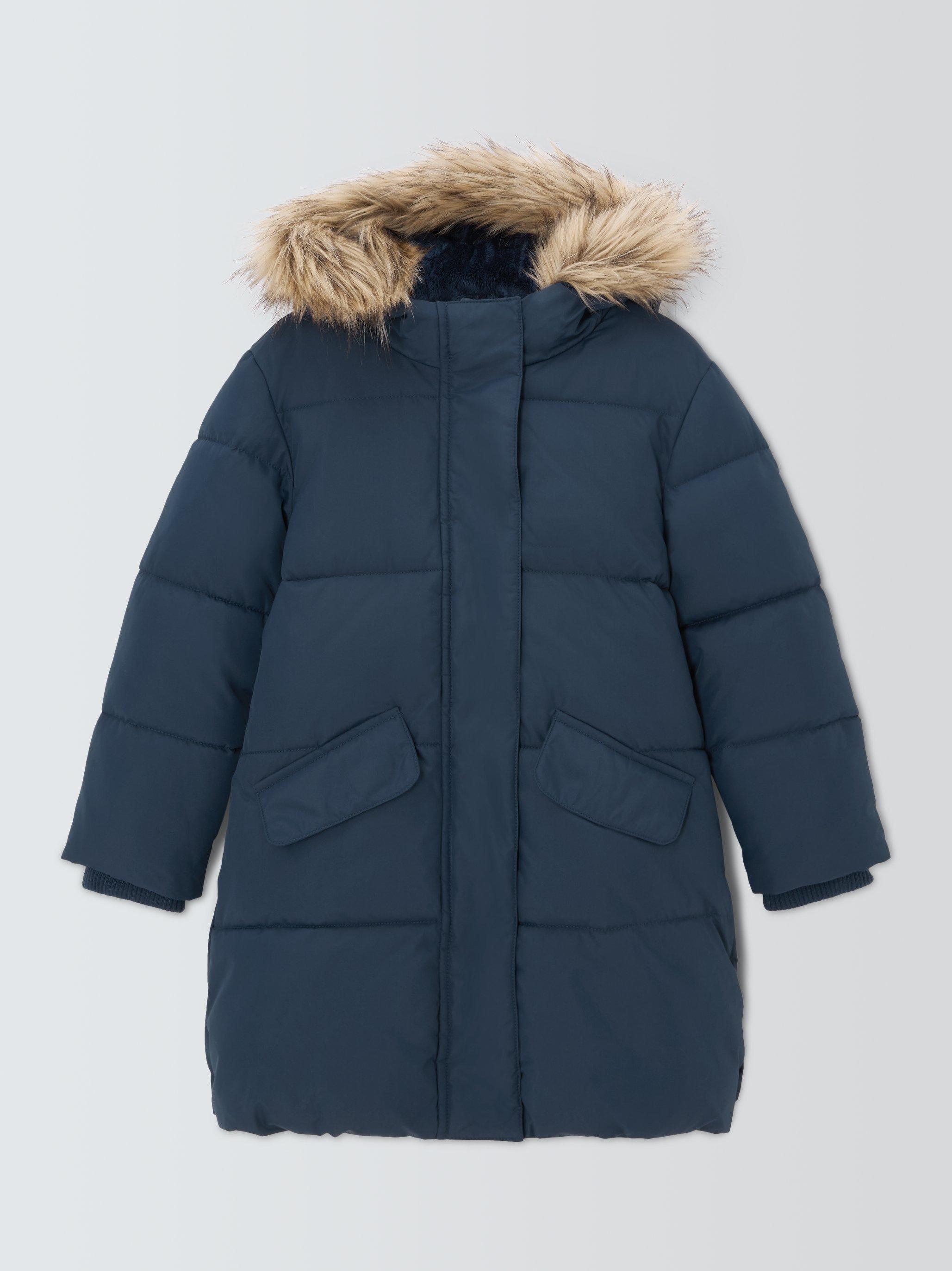 Product image 1 of 3, which shows John Lewis Kids' Padded Shower Resistant Coat, Navy, 3 years