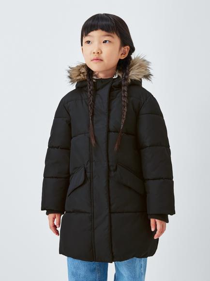 John Lewis Kids' Padded Shower Resistant Coat, Black - view 2, Black