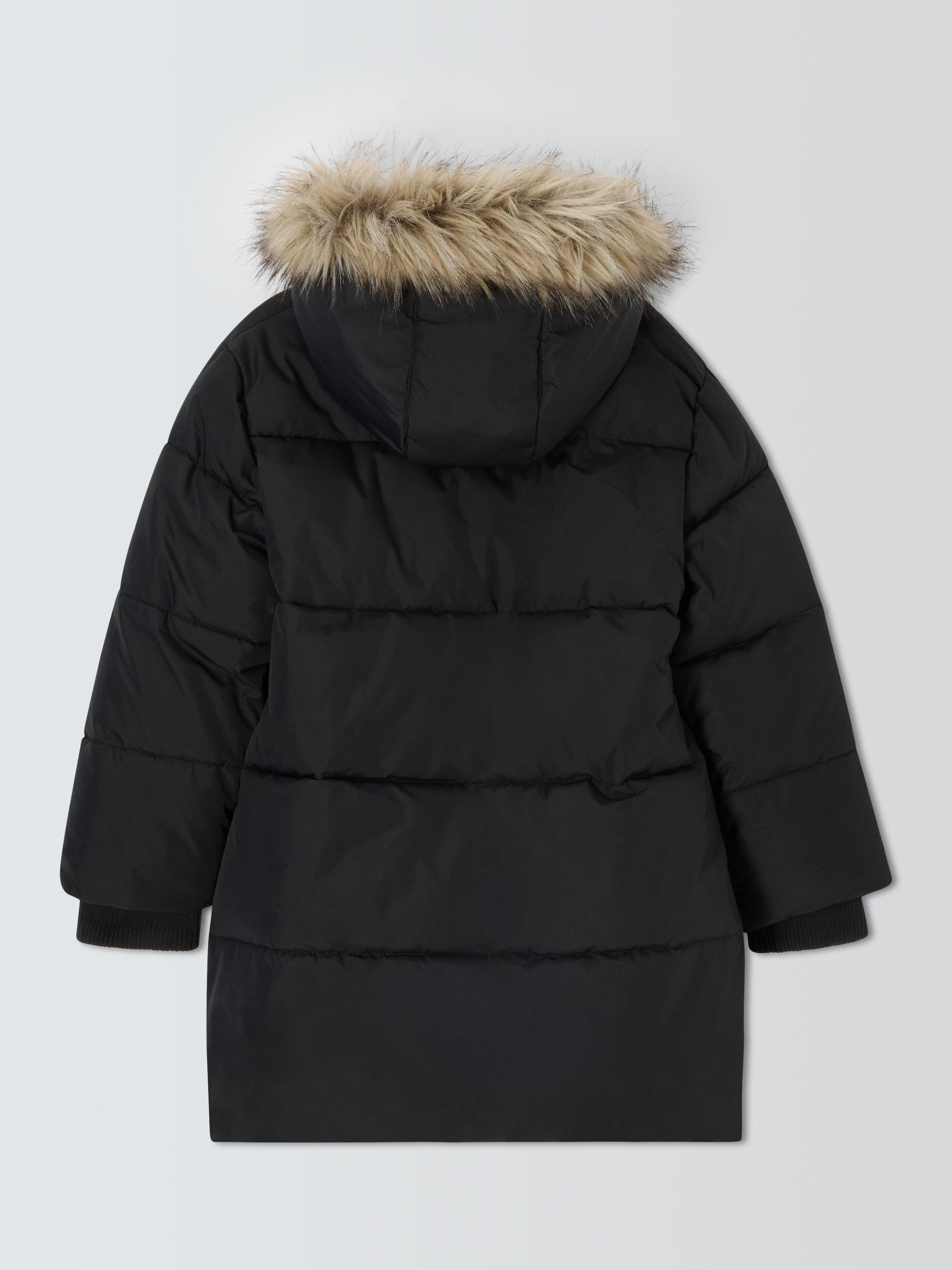 Product image 2 of 3, which shows John Lewis Kids' Padded Shower Resistant Coat, Black, 3 years