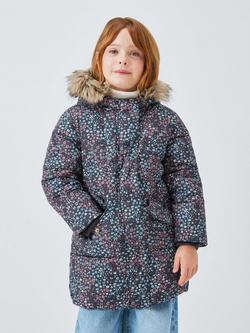 John Lewis Kids' Floral Padded Shower Resistant Coat, Multi, Multi