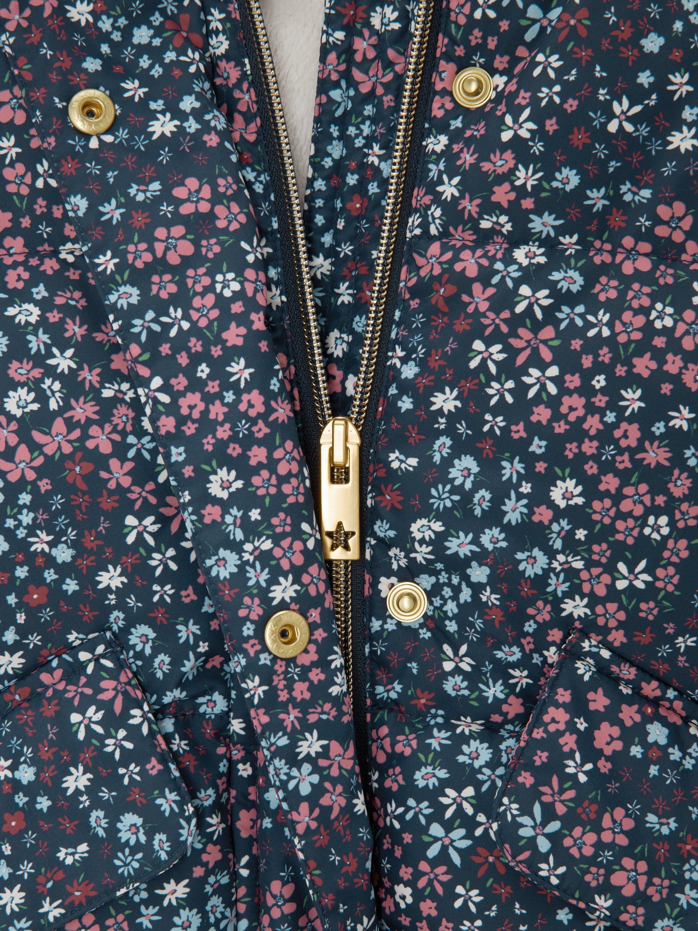 Product image 3 of 3, which shows John Lewis Kids' Floral Padded Shower Resistant Coat, Multi, 3 years