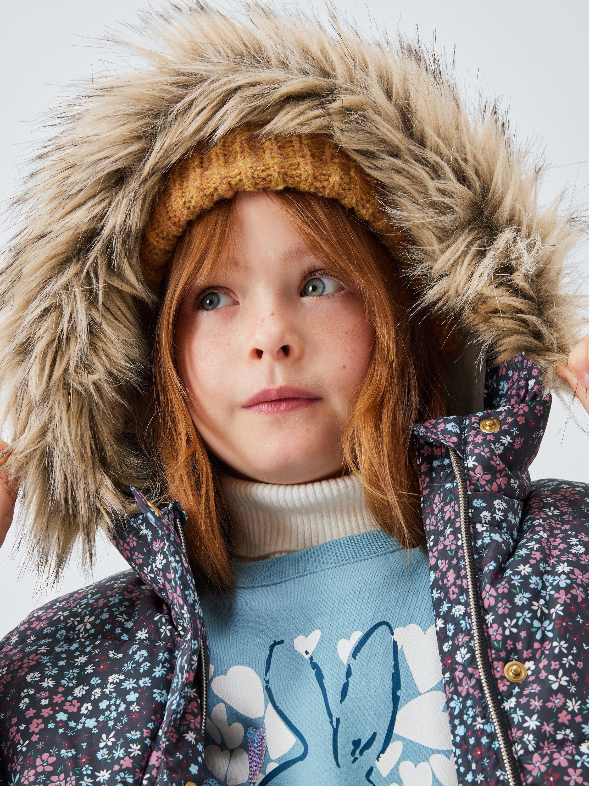 Product image 5 of 7, which shows John Lewis Kids' Floral Padded Shower Resistant Coat, Multi, 5 years