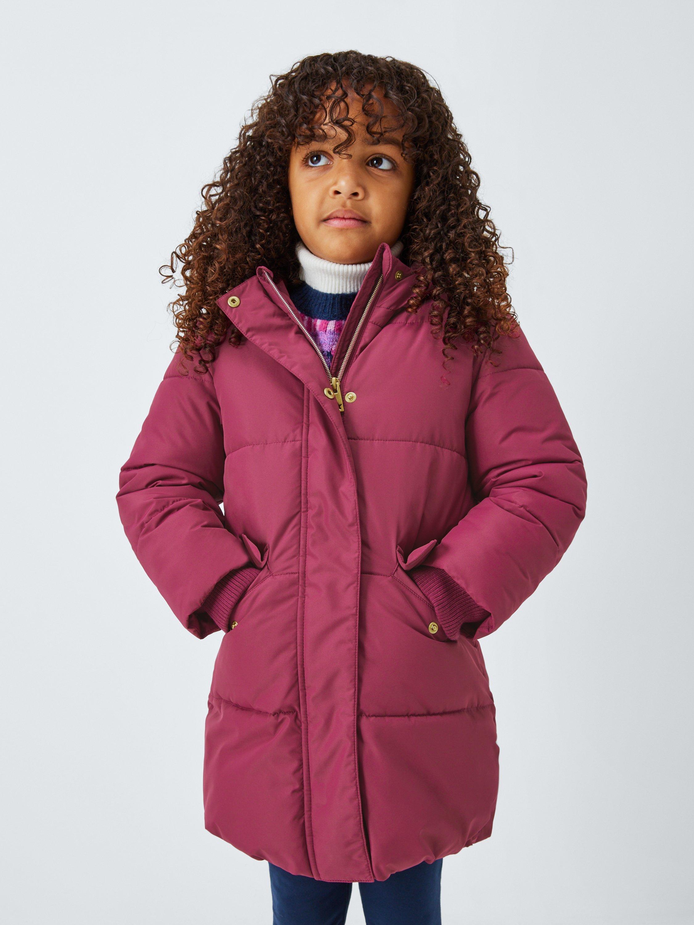 John Lewis Kids' Padded Shower Resistant Coat, Berry
