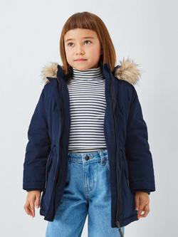 John Lewis Kids' Shower Resistant Parka, Navy, Navy