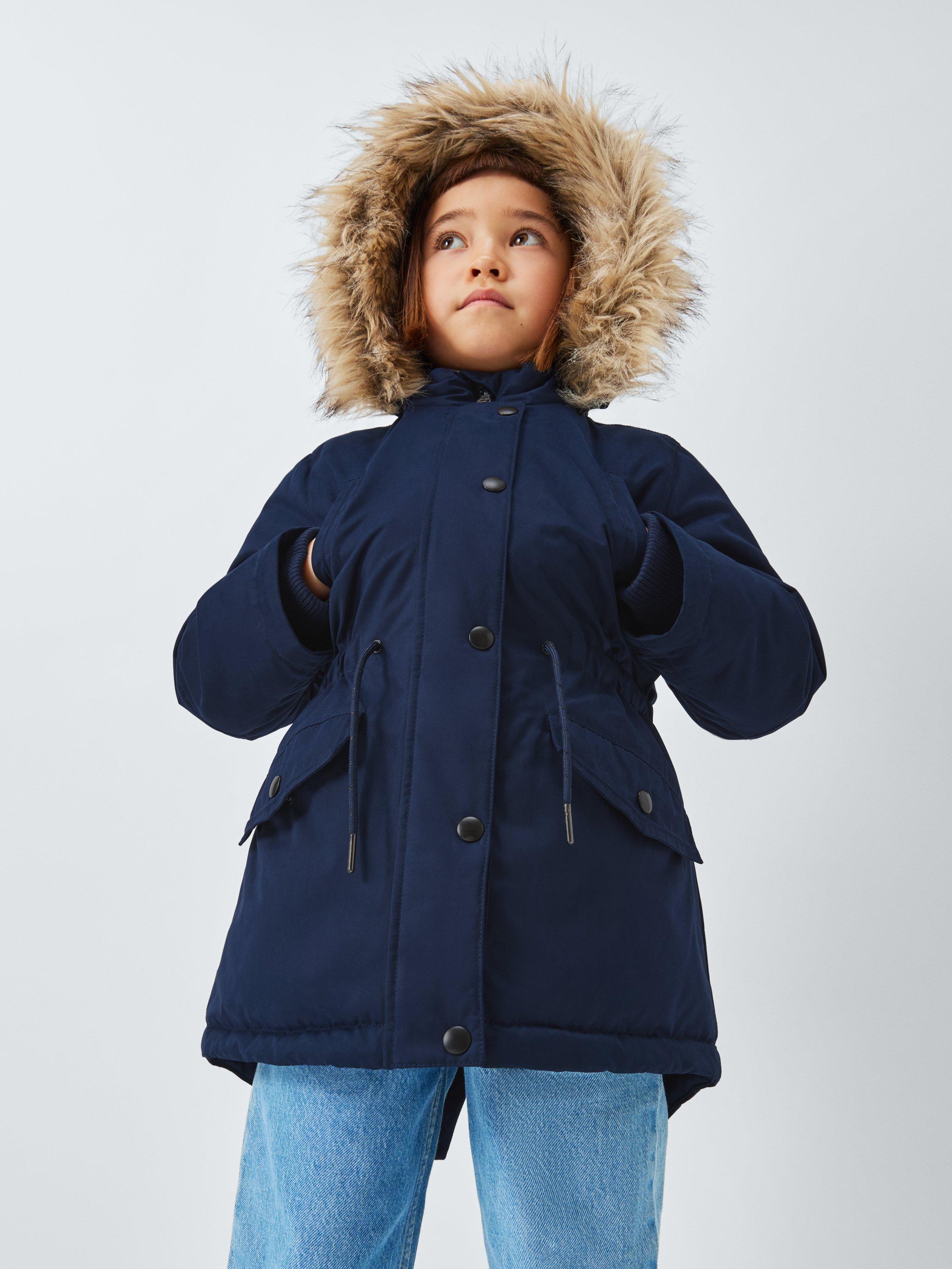 Product image 5 of 8, which shows John Lewis Kids' Shower Resistant Parka, Navy, 4 years