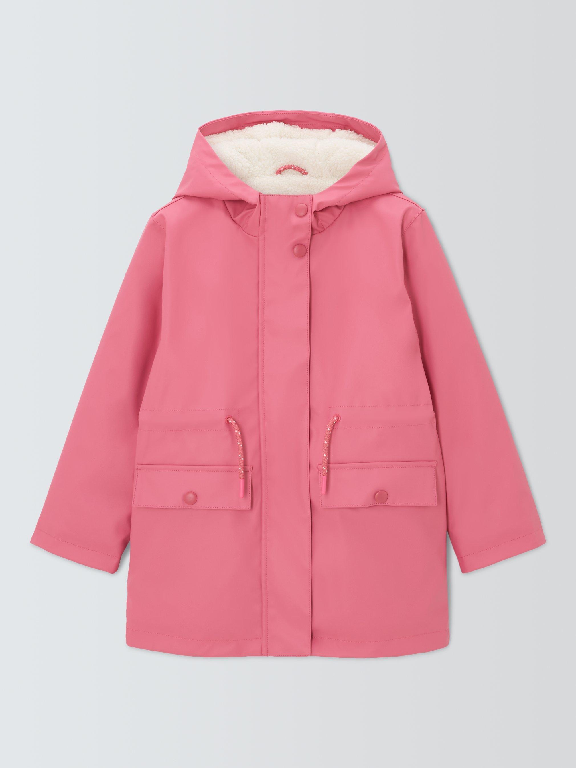 Product image 3 of 7, which shows John Lewis Kids' Shower Resistant Rain Mac, Pink, 3 years