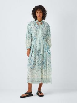 AND/OR Amily Scarf Print Midi Dress, Blue Multi, Blue Multi