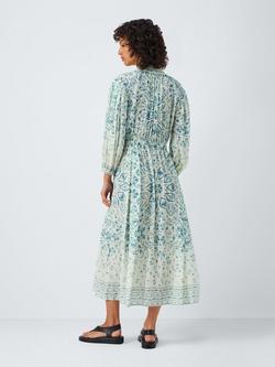 AND/OR Amily Scarf Print Midi Dress, Blue Multi - view 2, Blue Multi