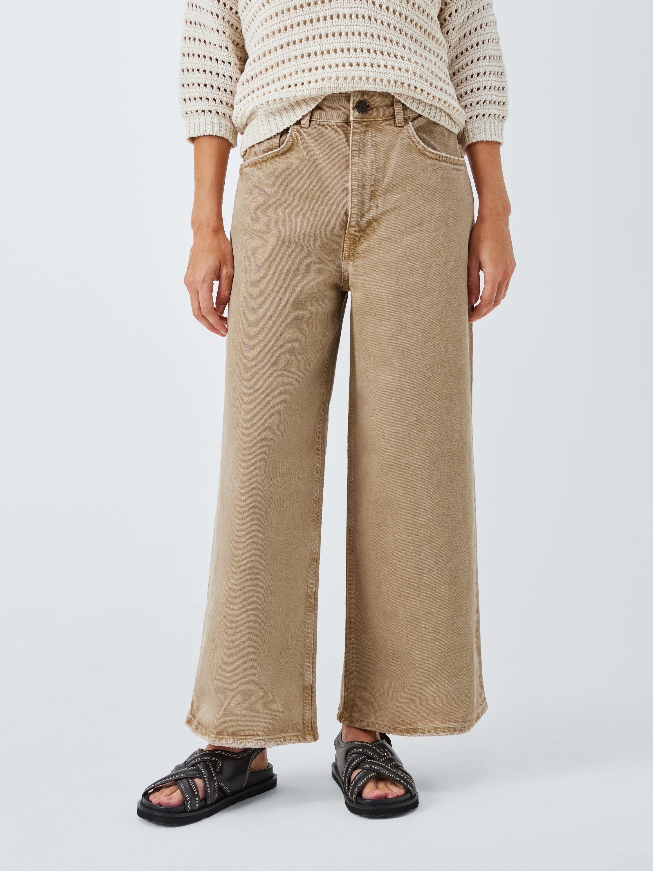 Product image 1 of 6, which shows AND/OR Westlake Wide Leg Cropped Jeans, Cinnamon, 32R