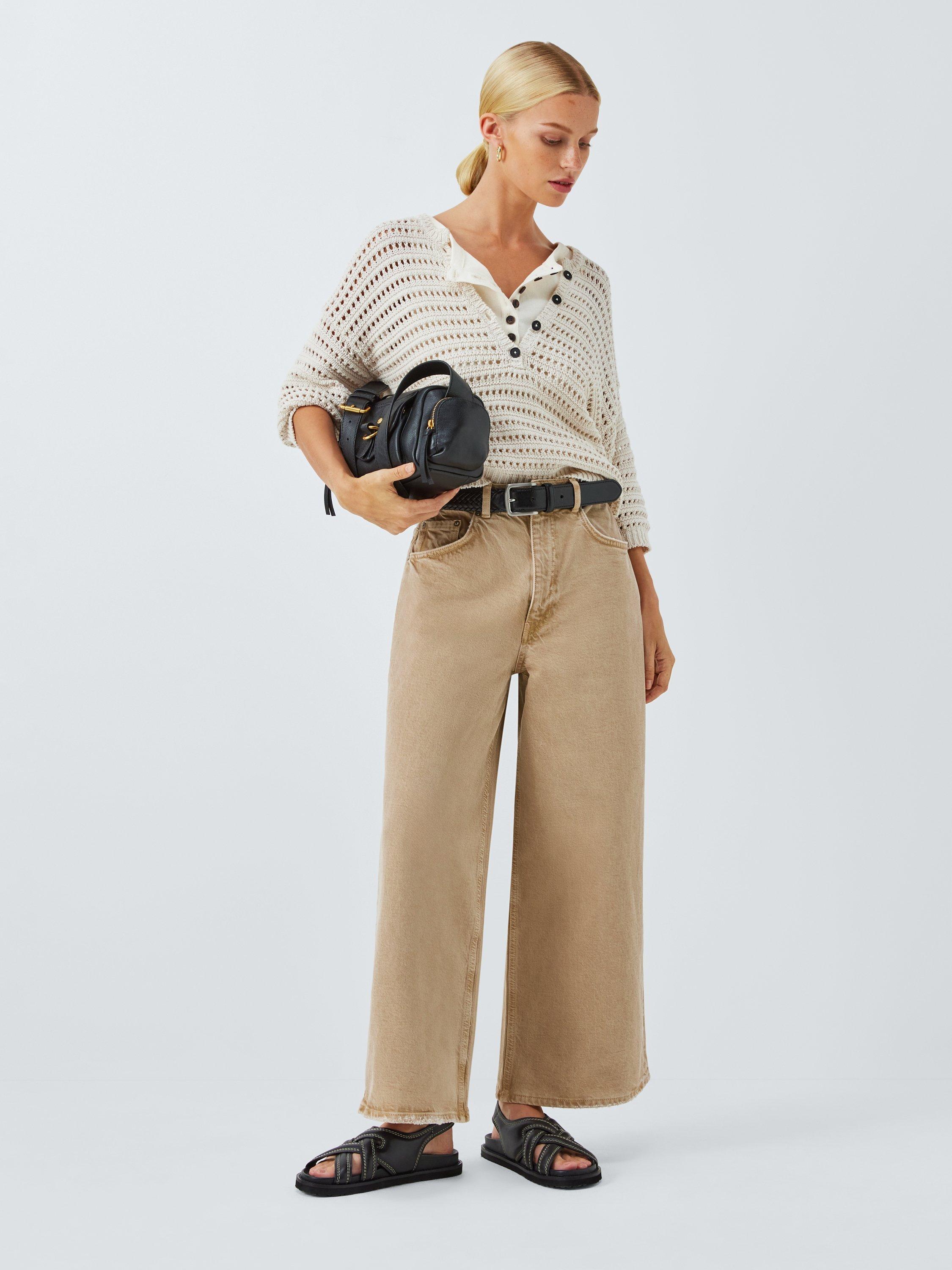 Product image 3 of 6, which shows AND/OR Westlake Wide Leg Cropped Jeans, Cinnamon, 32R