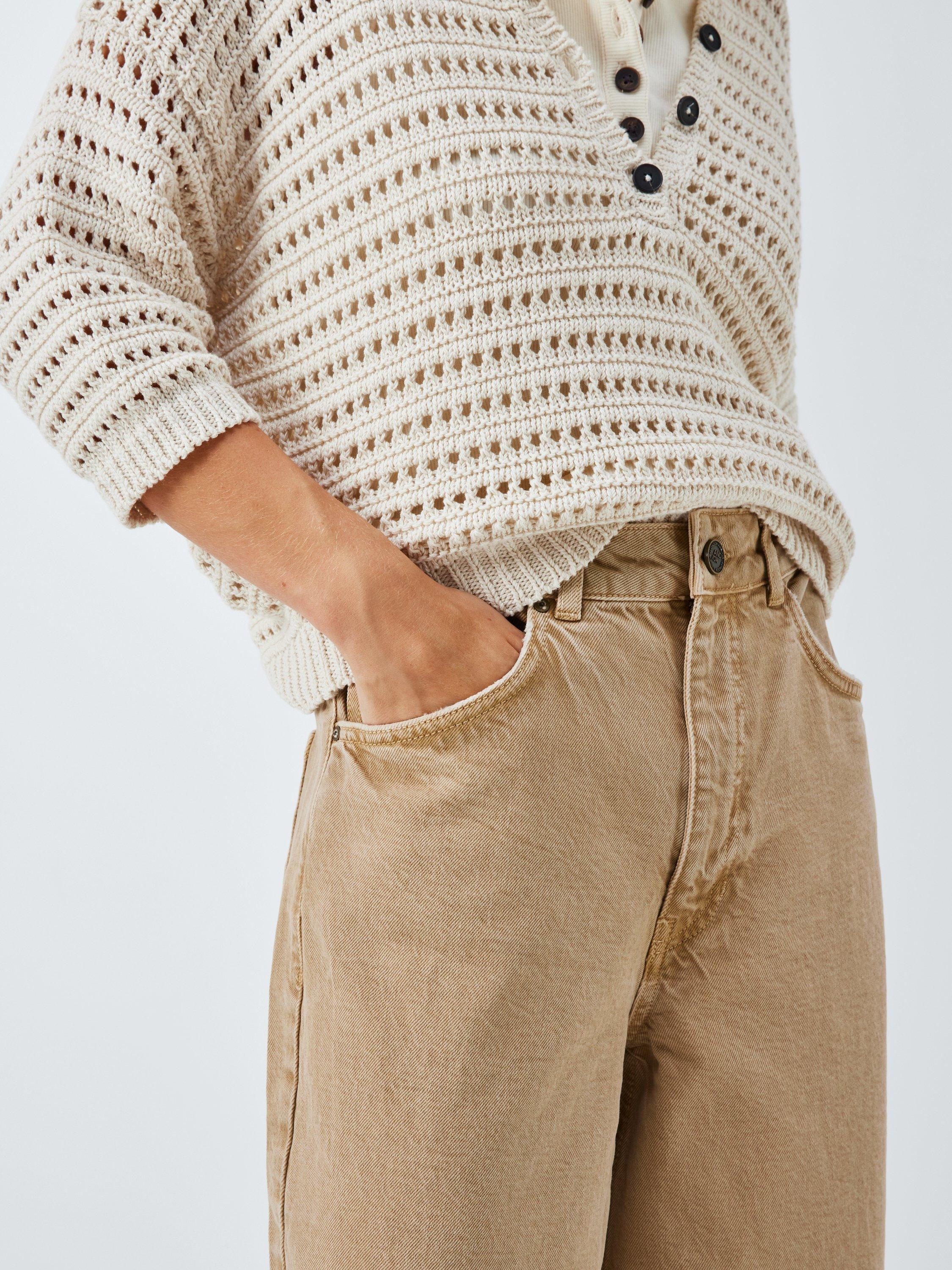 Product image 4 of 6, which shows AND/OR Westlake Wide Leg Cropped Jeans, Cinnamon, 32R