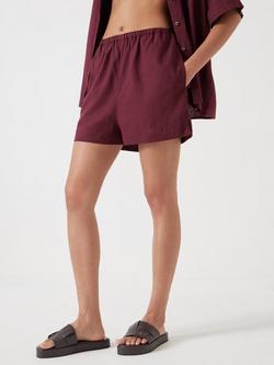 HUSH Lana Linen Blend Shorts, Burgundy Red