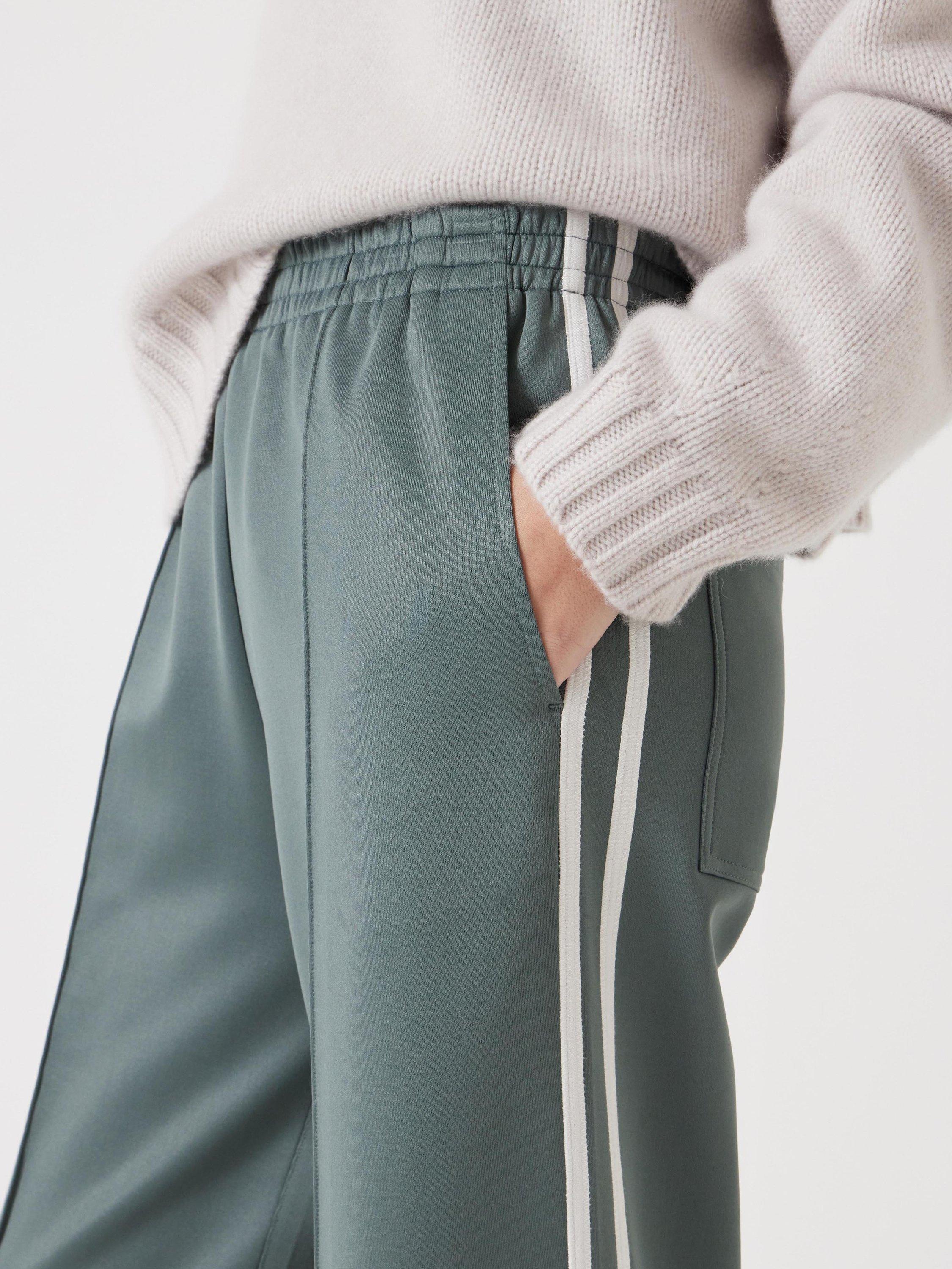 Product image 5 of 5, which shows HUSH Harrison Side Stripe Joggers, Sage Green, XXS