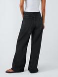 John Lewis ANYDAY Mid Rise Wide Leg Jeans, Black Wash