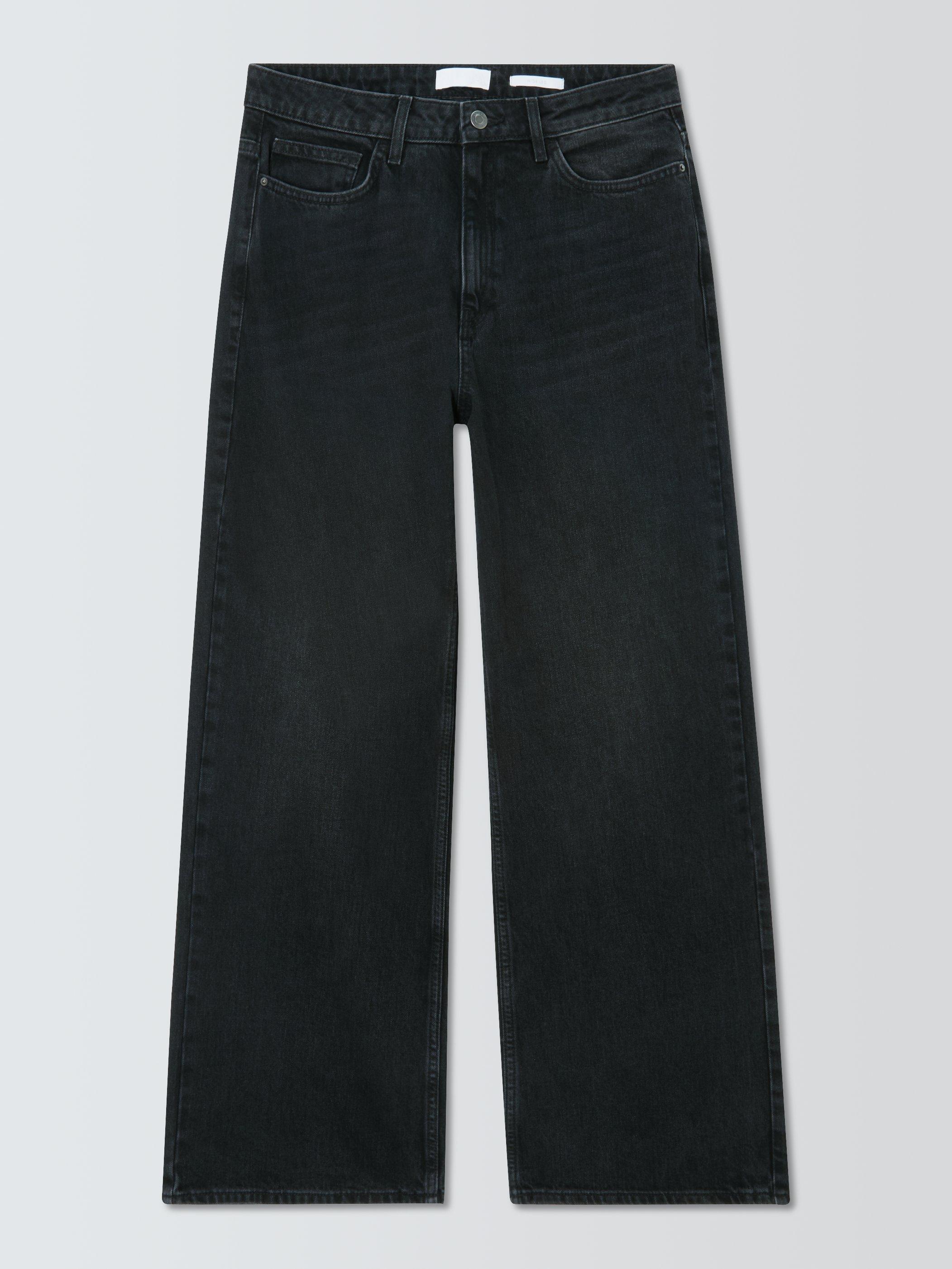 Product image 4 of 6, which shows John Lewis ANYDAY Mid Rise Wide Leg Jeans, Black Wash, 6