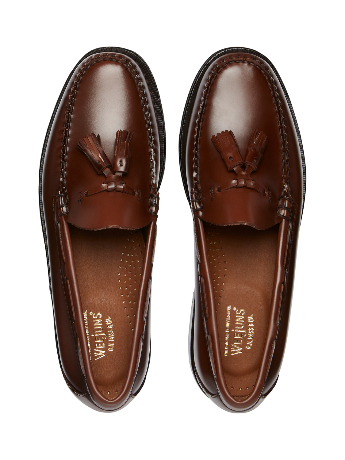 Product image 2 of 6, which shows G.H.BASS Weejuns Larkin Leather Tassel Loafers, Brown, 7