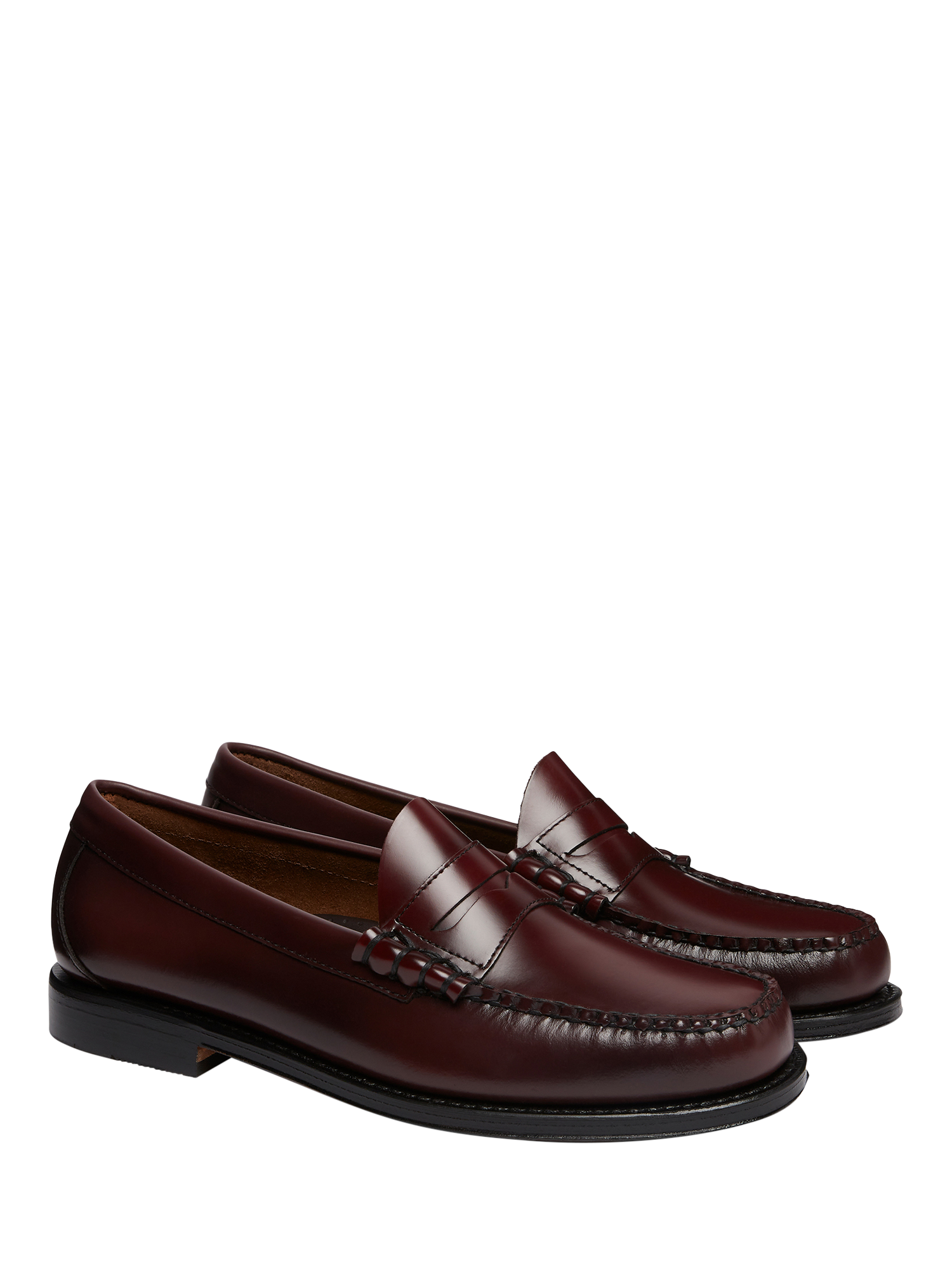 Product image 3 of 6, which shows G.H.BASS Larson Leather Penny Loafers, Wine, 7