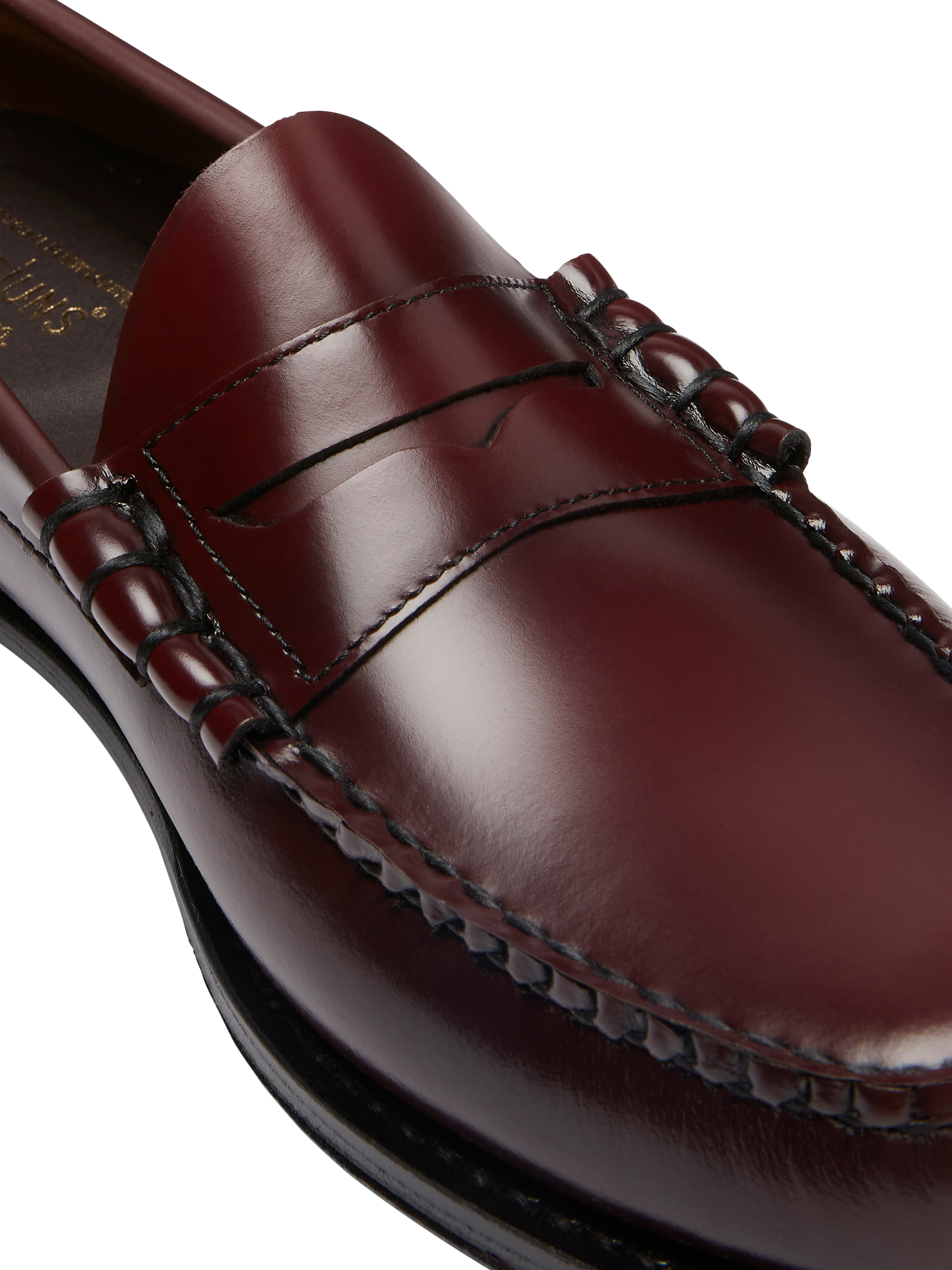 Product image 4 of 6, which shows G.H.BASS Larson Leather Penny Loafers, Wine, 7