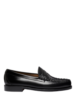G.H.BASS Larson Weave Leather Loafers, Black, Black