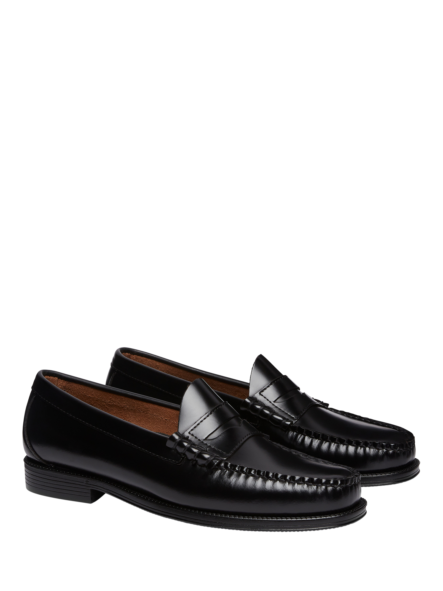 Product image 4 of 6, which shows G.H.BASS Larson Easy Weejuns Leather Penny Loafers, Black, 7