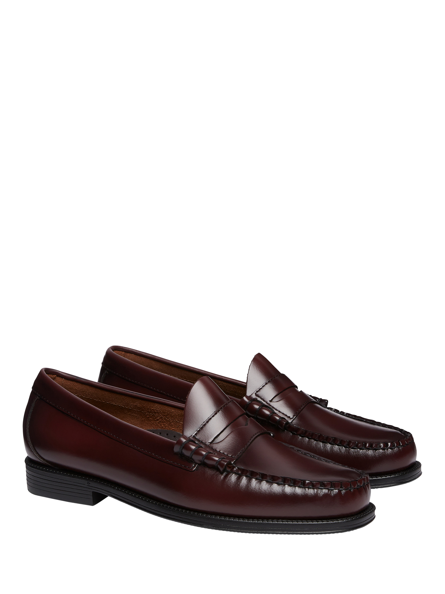 Product image 3 of 6, which shows G.H.BASS Larson Easy Weejuns Leather Penny Loafers, Wine, 8