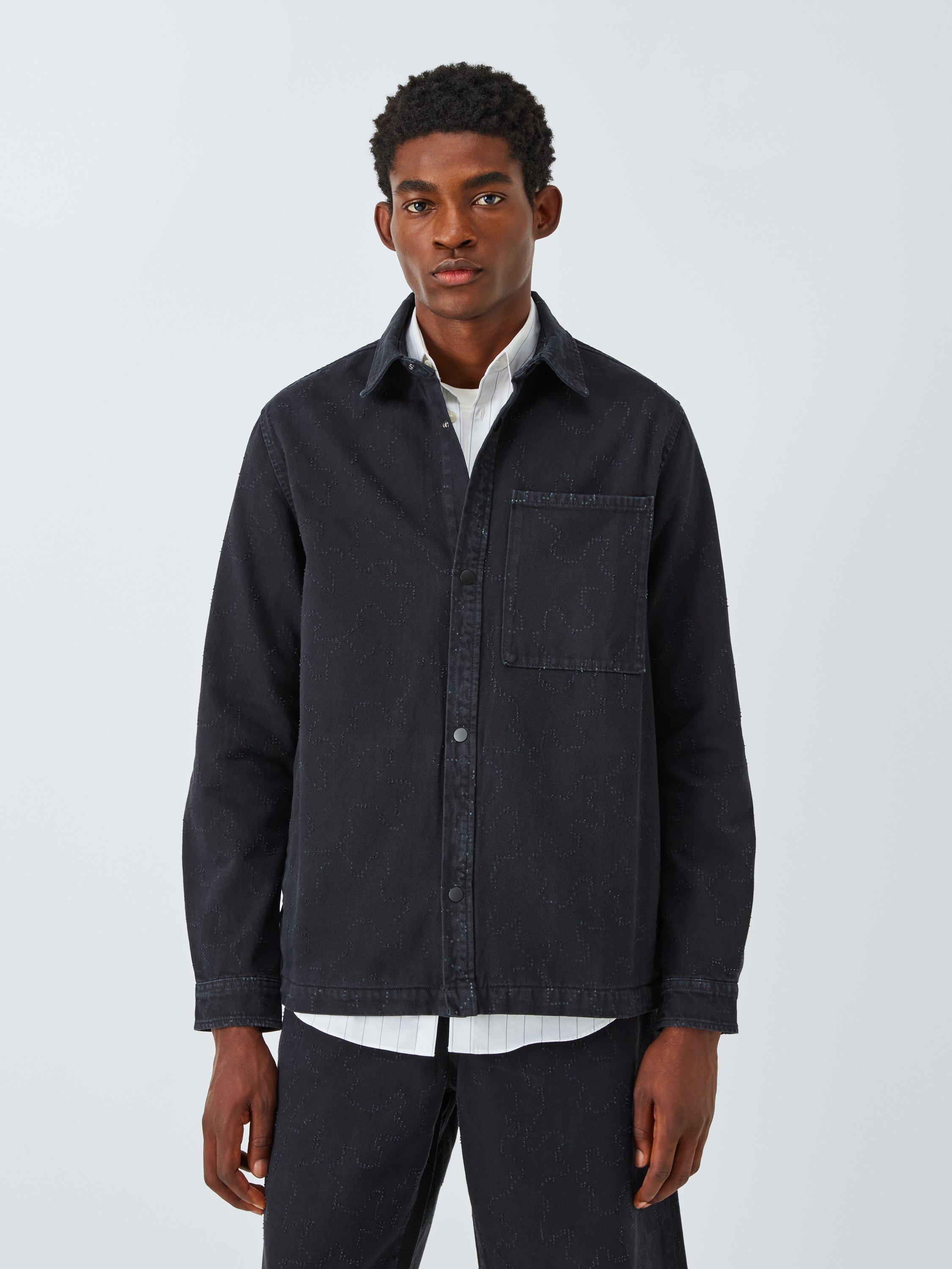 Product image 1 of 6, which shows Kin Laser Engraved Denim Shirt, Black Beauty, S