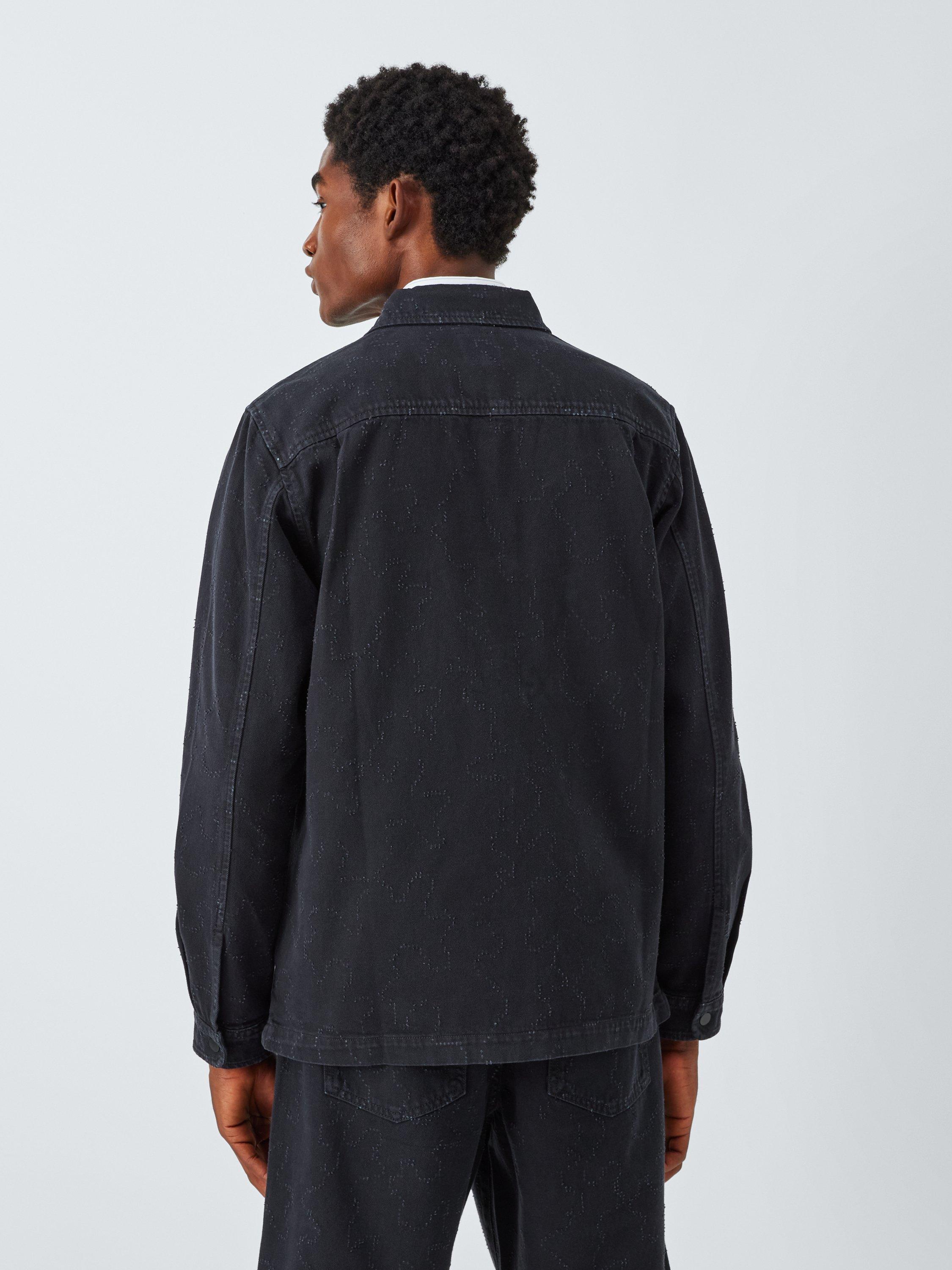 Product image 2 of 6, which shows Kin Laser Engraved Denim Shirt, Black Beauty, S