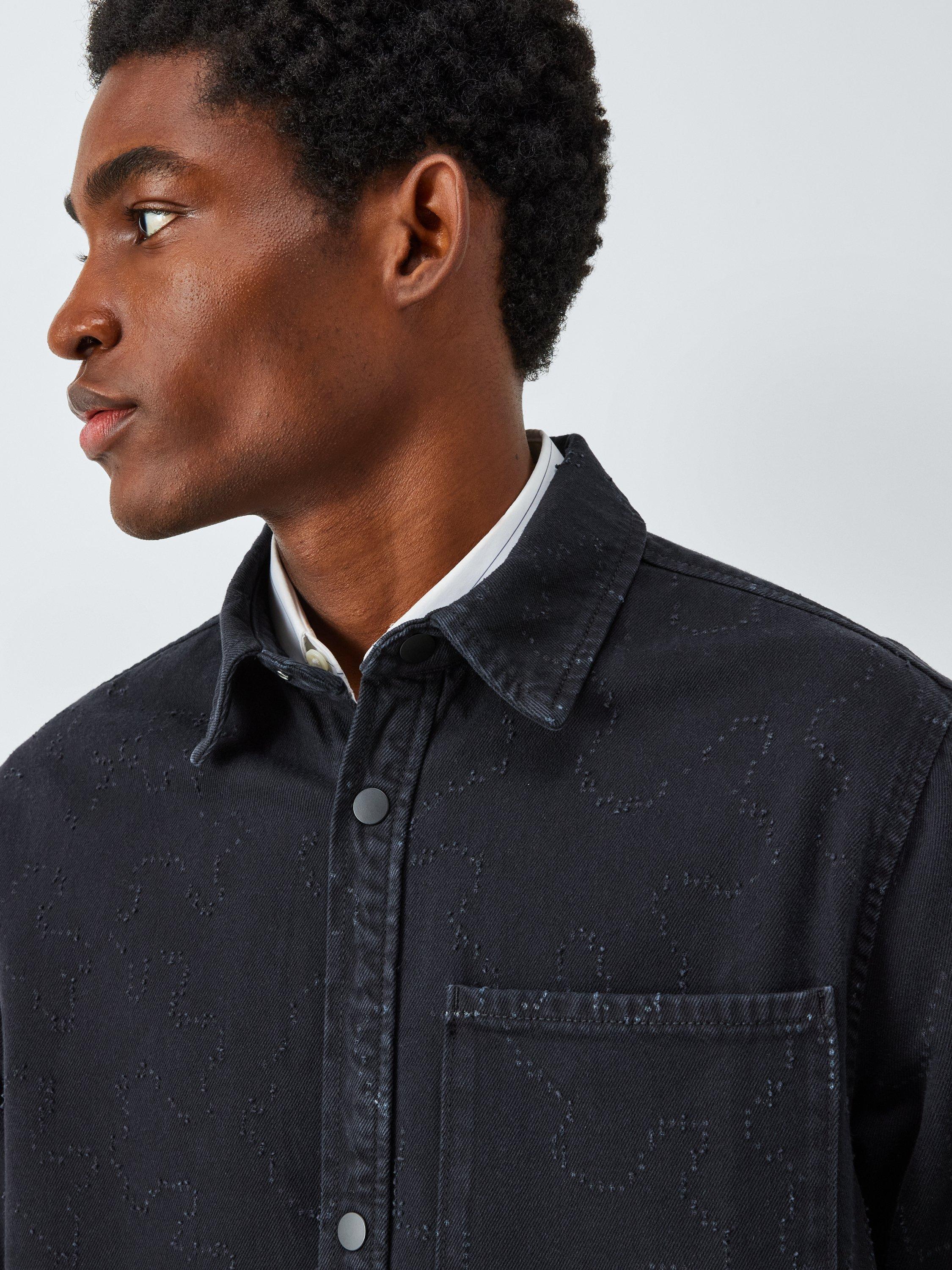 Product image 5 of 6, which shows Kin Laser Engraved Denim Shirt, Black Beauty, S