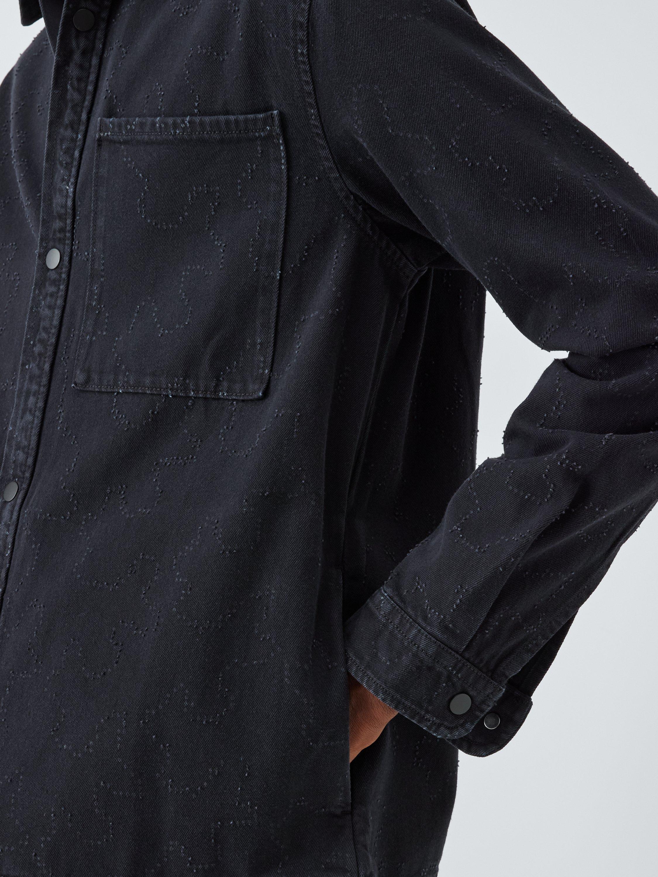 Product image 6 of 6, which shows Kin Laser Engraved Denim Shirt, Black Beauty, S