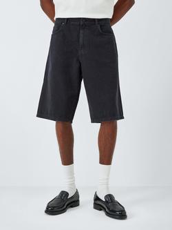 Kin Laser Engraved Denim Shorts, Black Beauty, Black Beauty