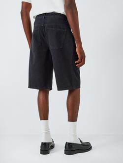 Kin Laser Engraved Denim Shorts, Black Beauty - view 2, Black Beauty