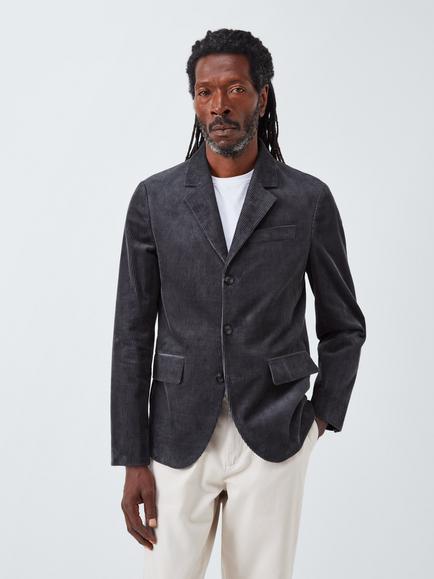 John Lewis Jumbo Corduroy Relaxed Fit Jacket, Charcoal, Charcoal