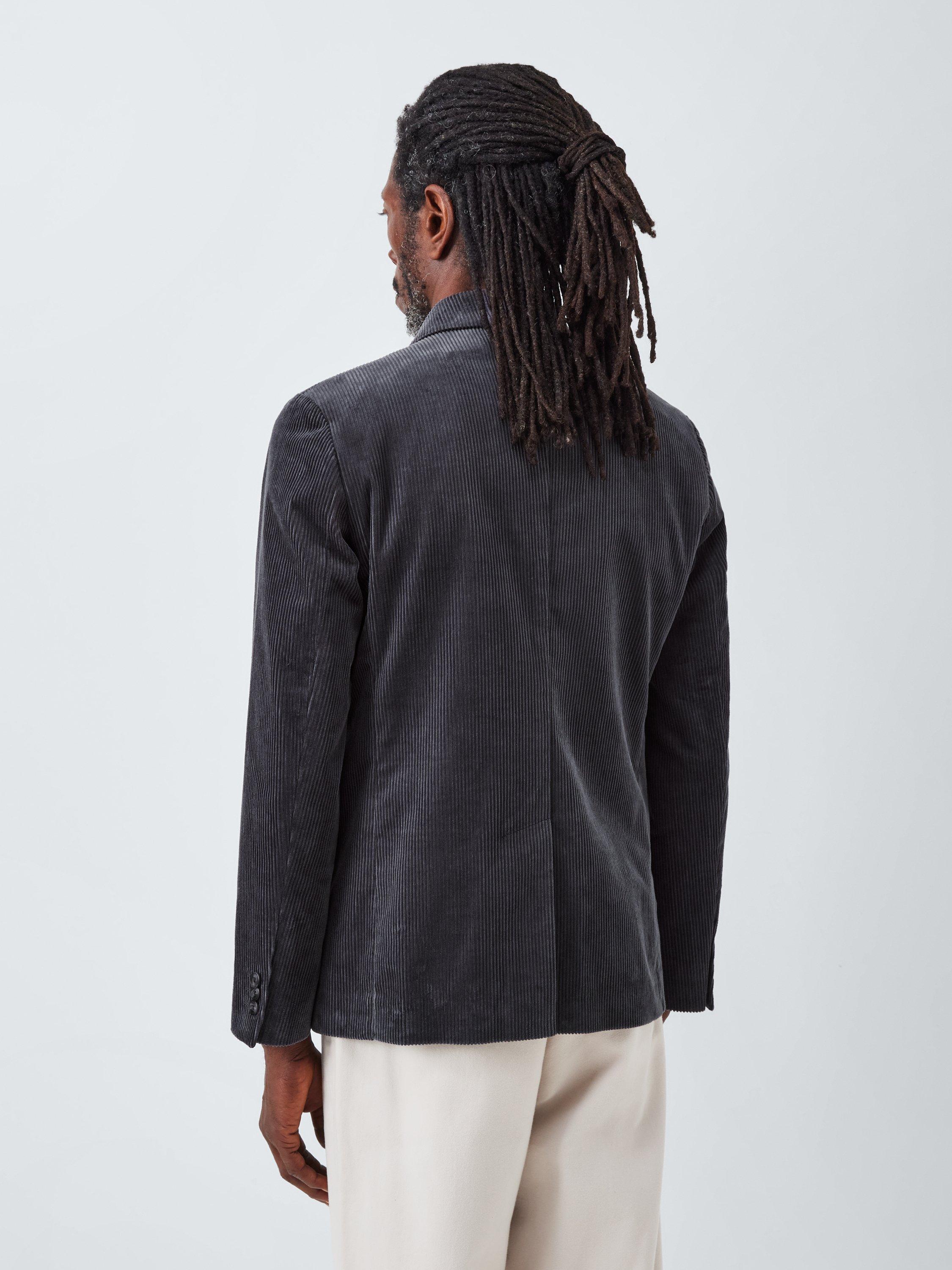Product image 2 of 7, which shows John Lewis Jumbo Corduroy Relaxed Fit Jacket, Charcoal, 38R