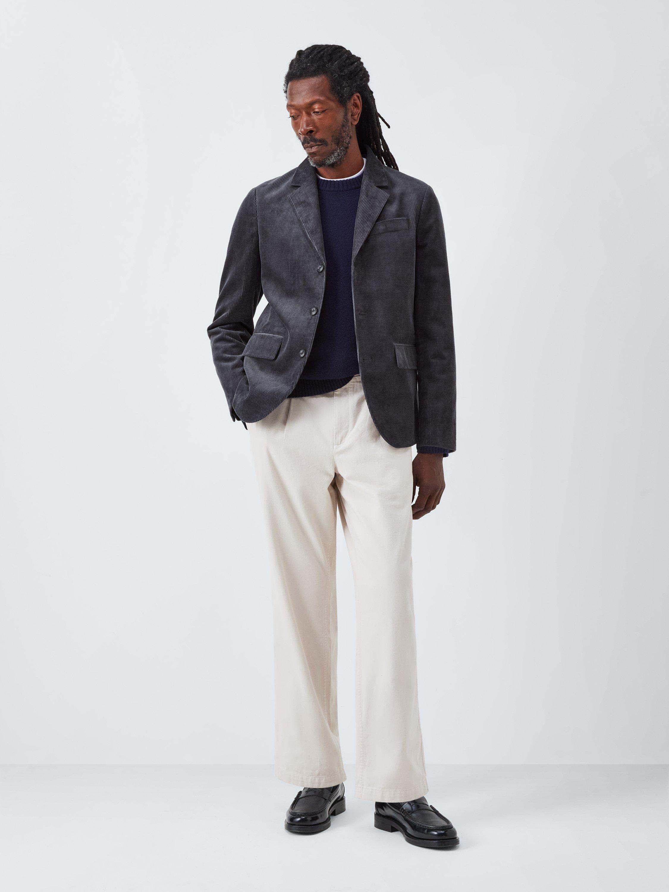 Product image 3 of 7, which shows John Lewis Jumbo Corduroy Relaxed Fit Jacket, Charcoal, 38R