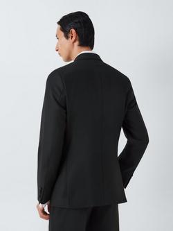 John Lewis Wool Basket Weave Double Breasted Dinner Suit Jacket, Black - view 2, Black