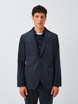 John Lewis Regular Fit Single Breasted Corduroy Suit Jacket, Navy