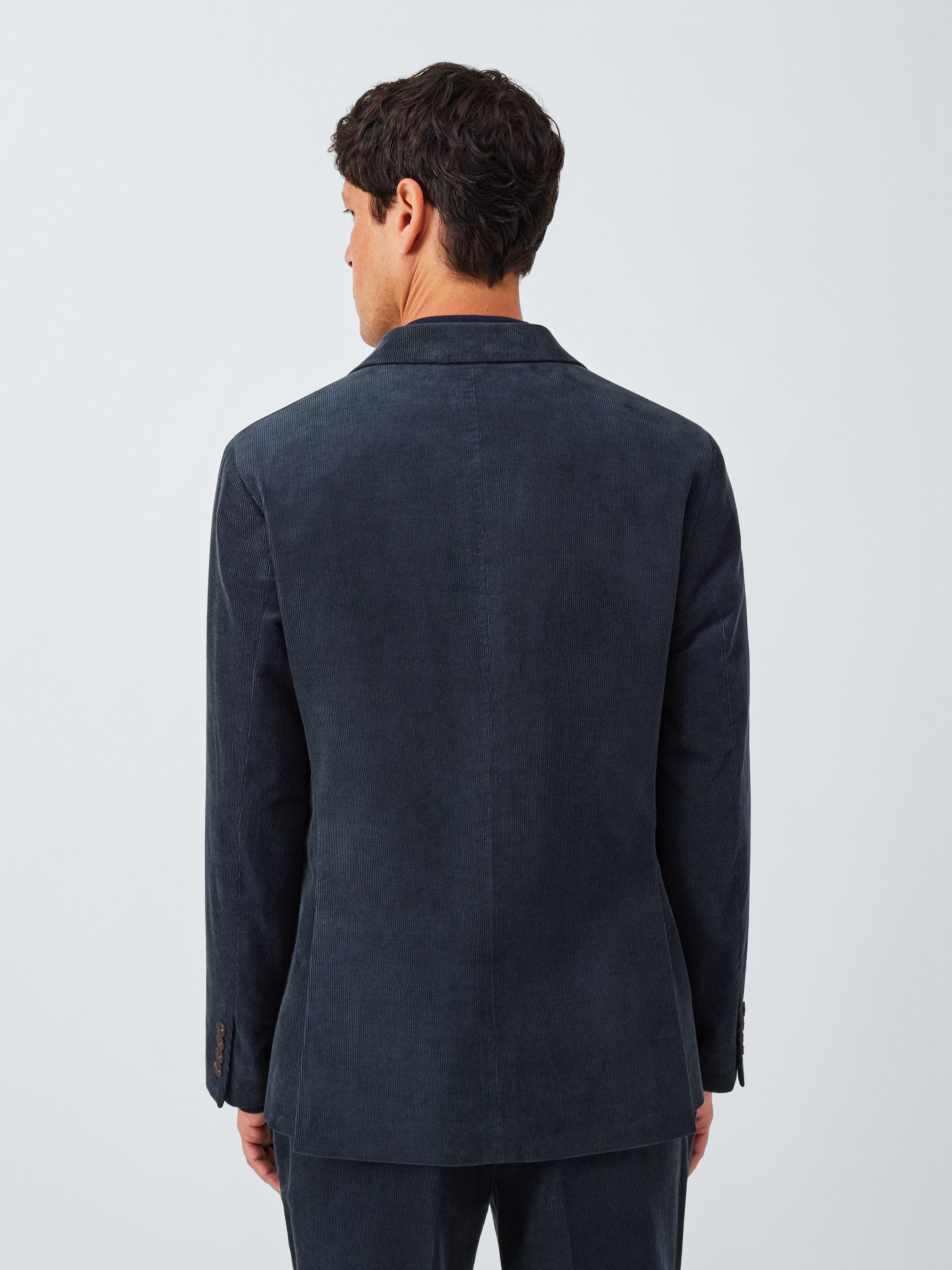 Product image 2 of 7, which shows John Lewis Regular Fit Single Breasted Corduroy Suit Jacket, Navy, 40R