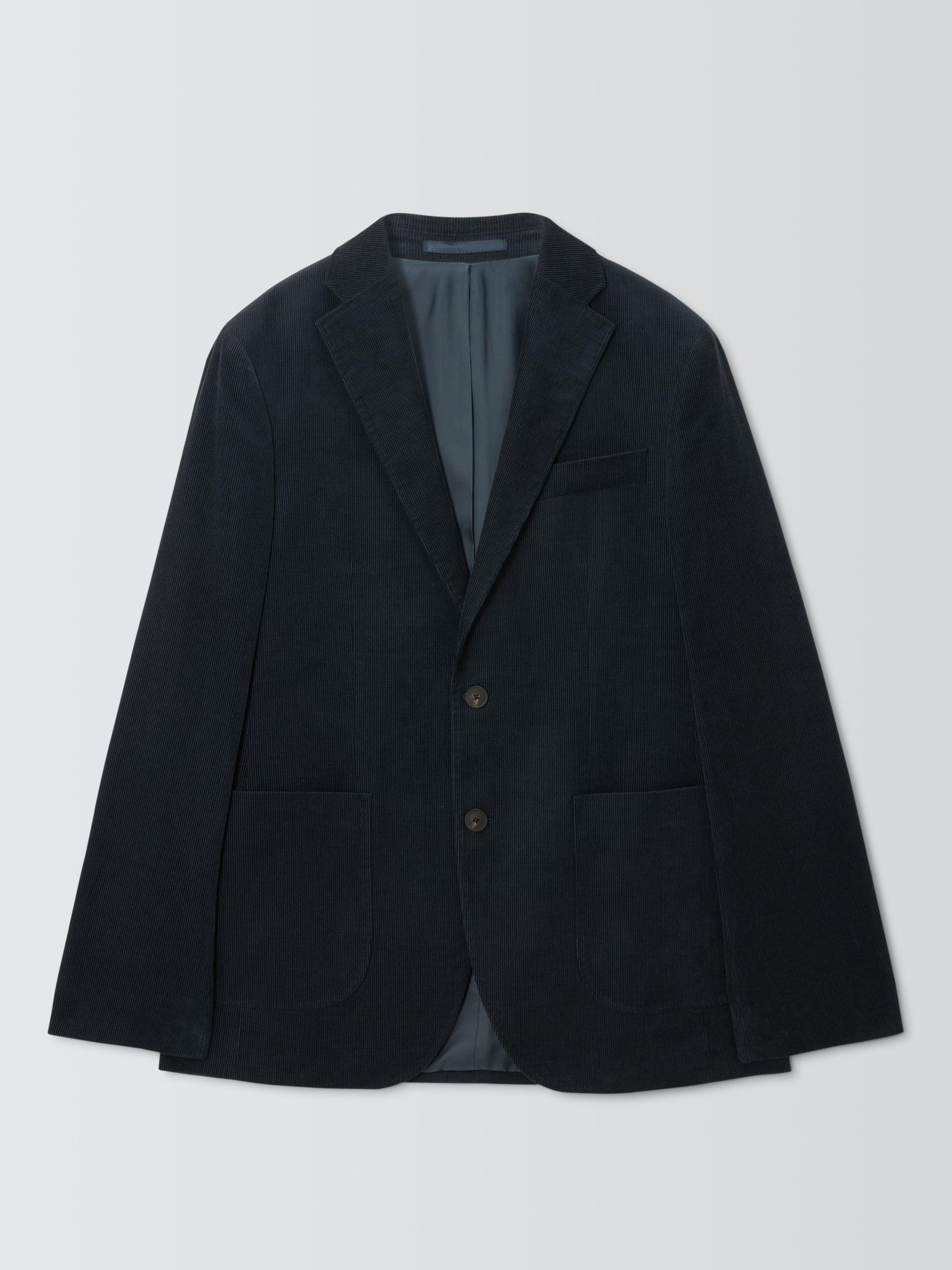 Product image 4 of 7, which shows John Lewis Regular Fit Single Breasted Corduroy Suit Jacket, Navy, 40R