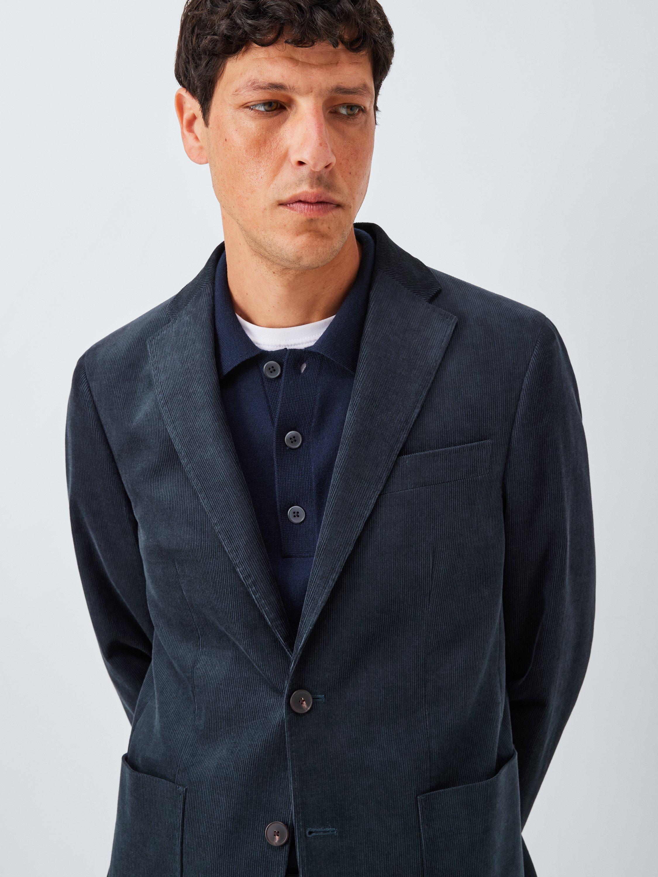 Product image 5 of 7, which shows John Lewis Regular Fit Single Breasted Corduroy Suit Jacket, Navy, 40R